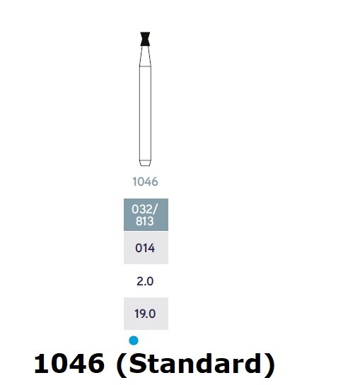 MICRODONT Double Inverted Cone 1046 (Standard) diamond bur 10/pk Made in Brazil