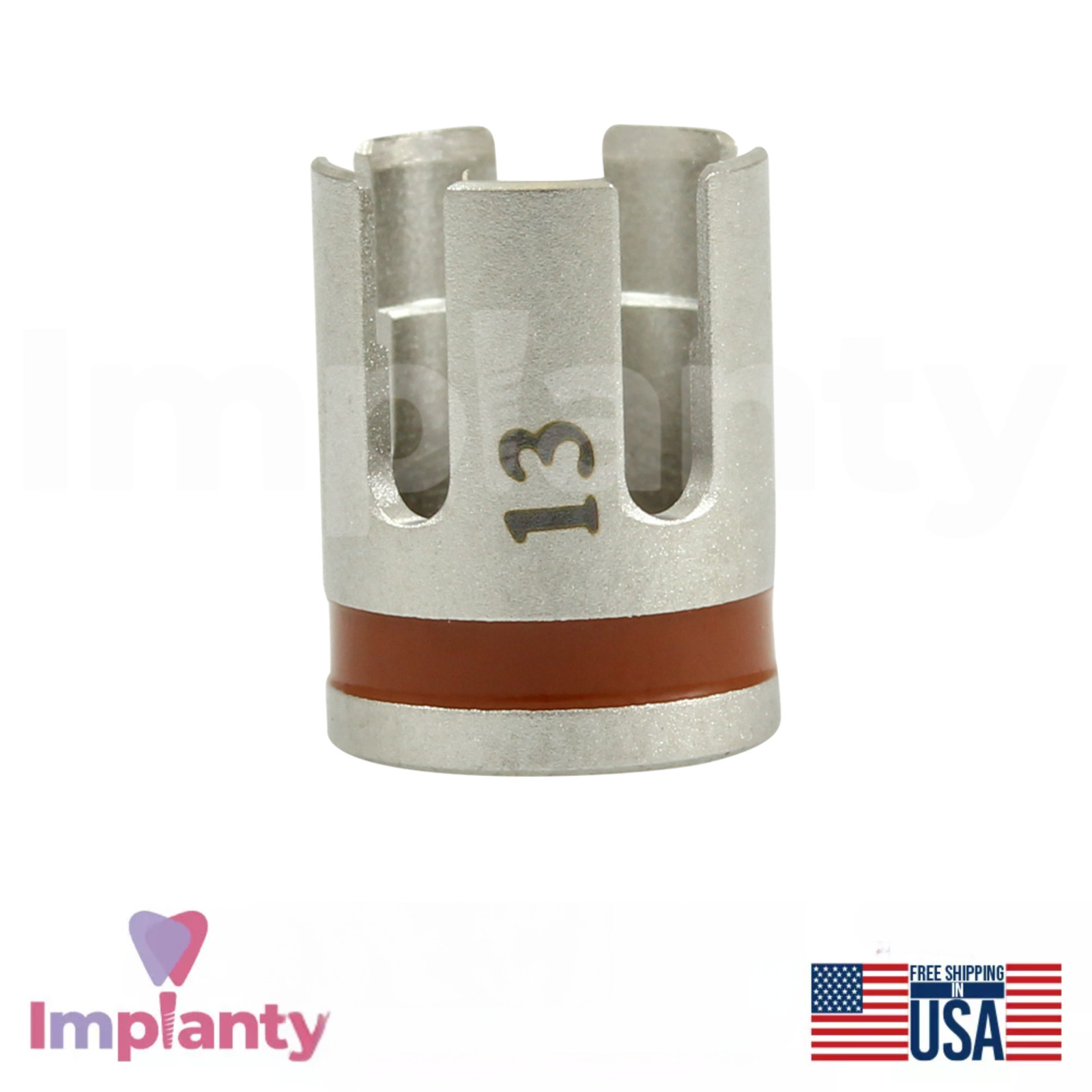 GDT Dental Straight Drill with Stoppers Set Ø5.2mm Brown Stainless Steel Tool