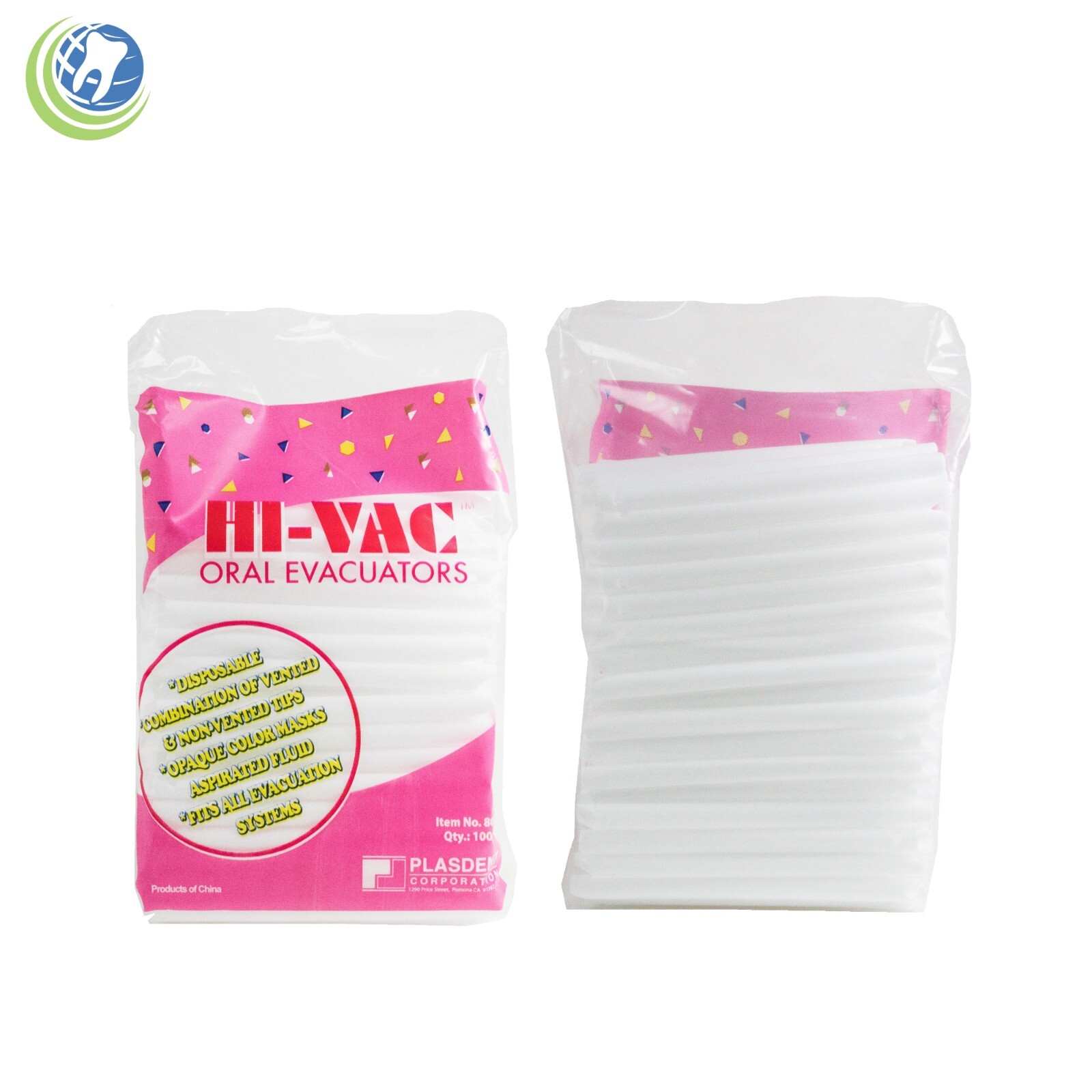Dental Disposable HVE Oral Evacuators Tips Vented White 100/Bag