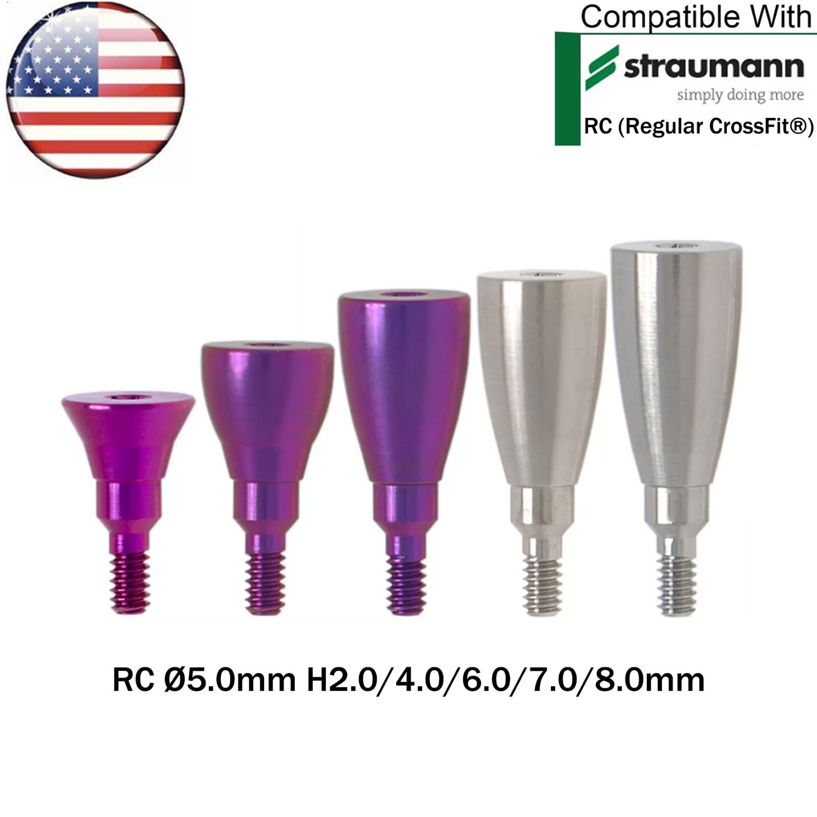 US Dental Straumann NC/RC Healing Abutments Conical Closure Cap Fit ITI BL/BLT