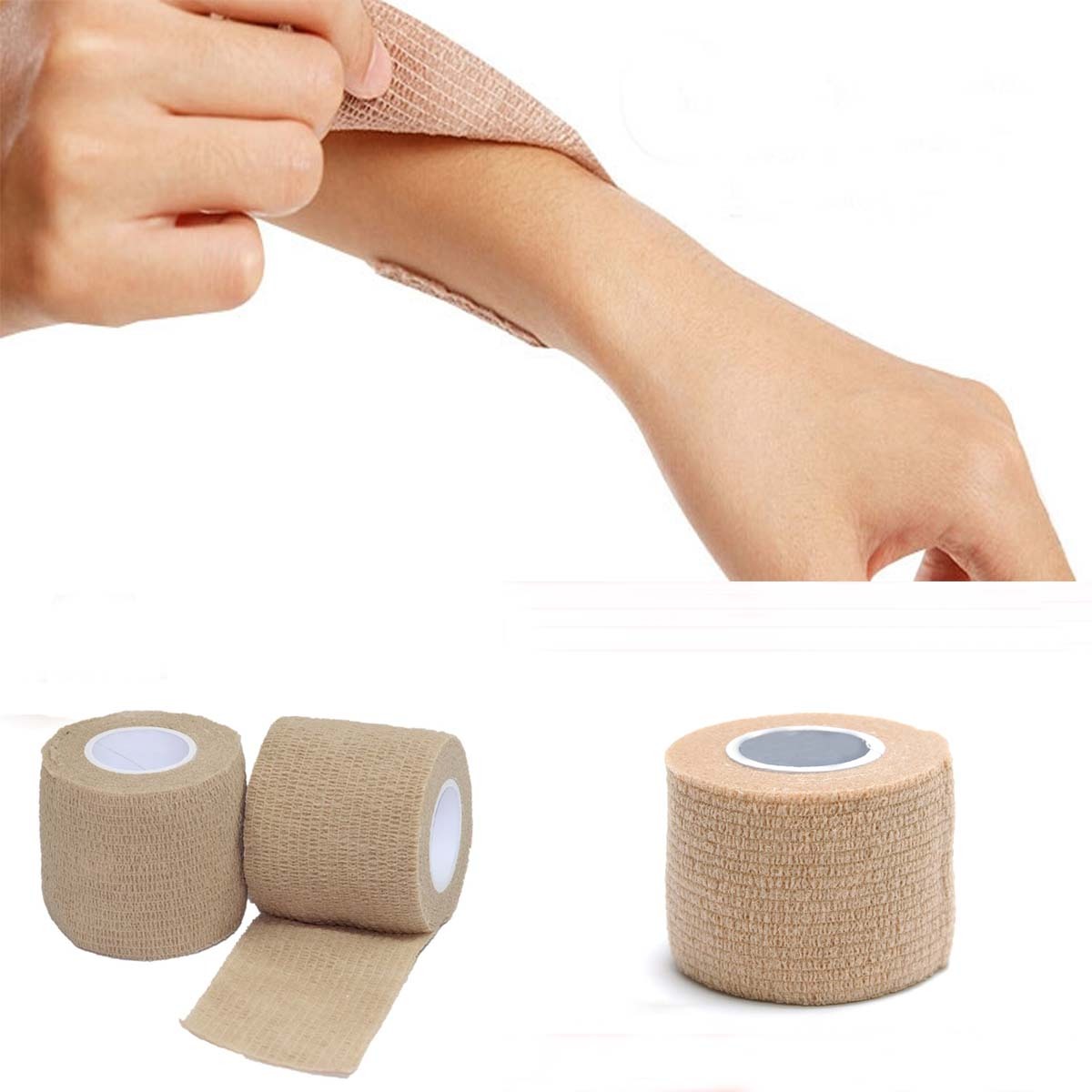 24 Rolls/Pack Self Adhesive Non Woven Cohesive Bandage 2″X5 Yards Skin Color