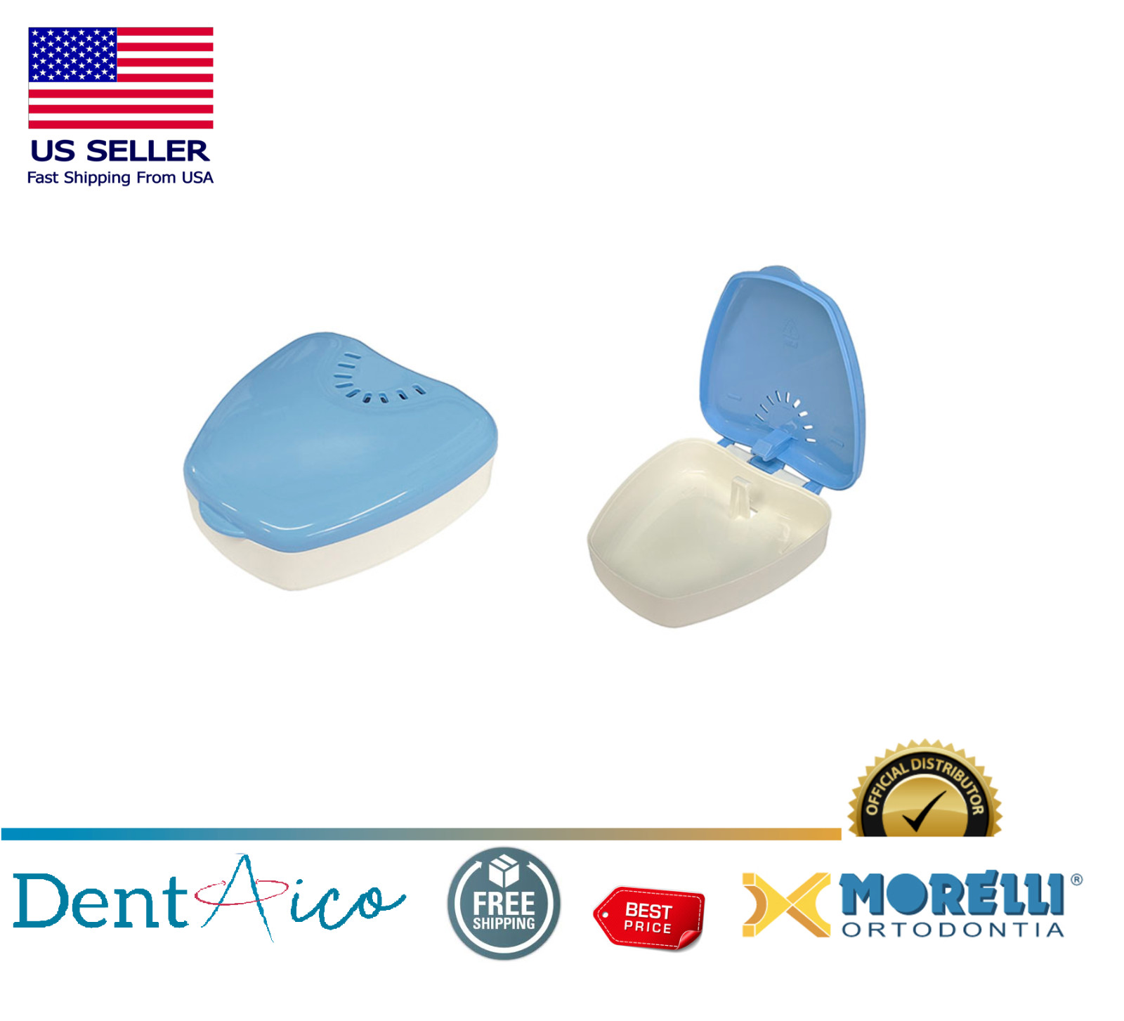 Dental Retainer Box Orthodontic 10 un Pocket Box Baby Blue Morelli Orthodontic