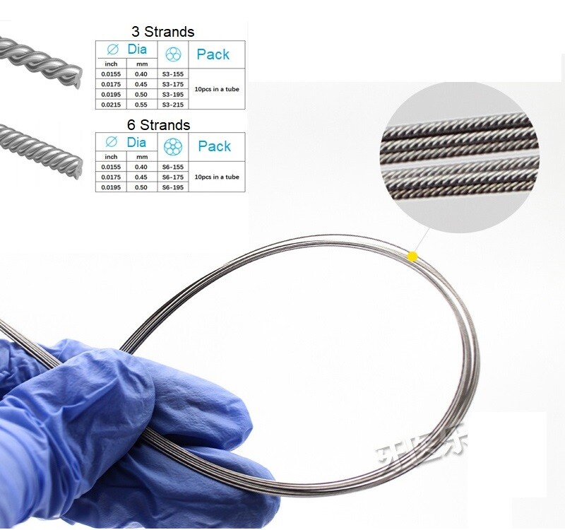 Dental Orthodontic Twisted fixed Lingual Retainer Wires Permanent Straight Wire