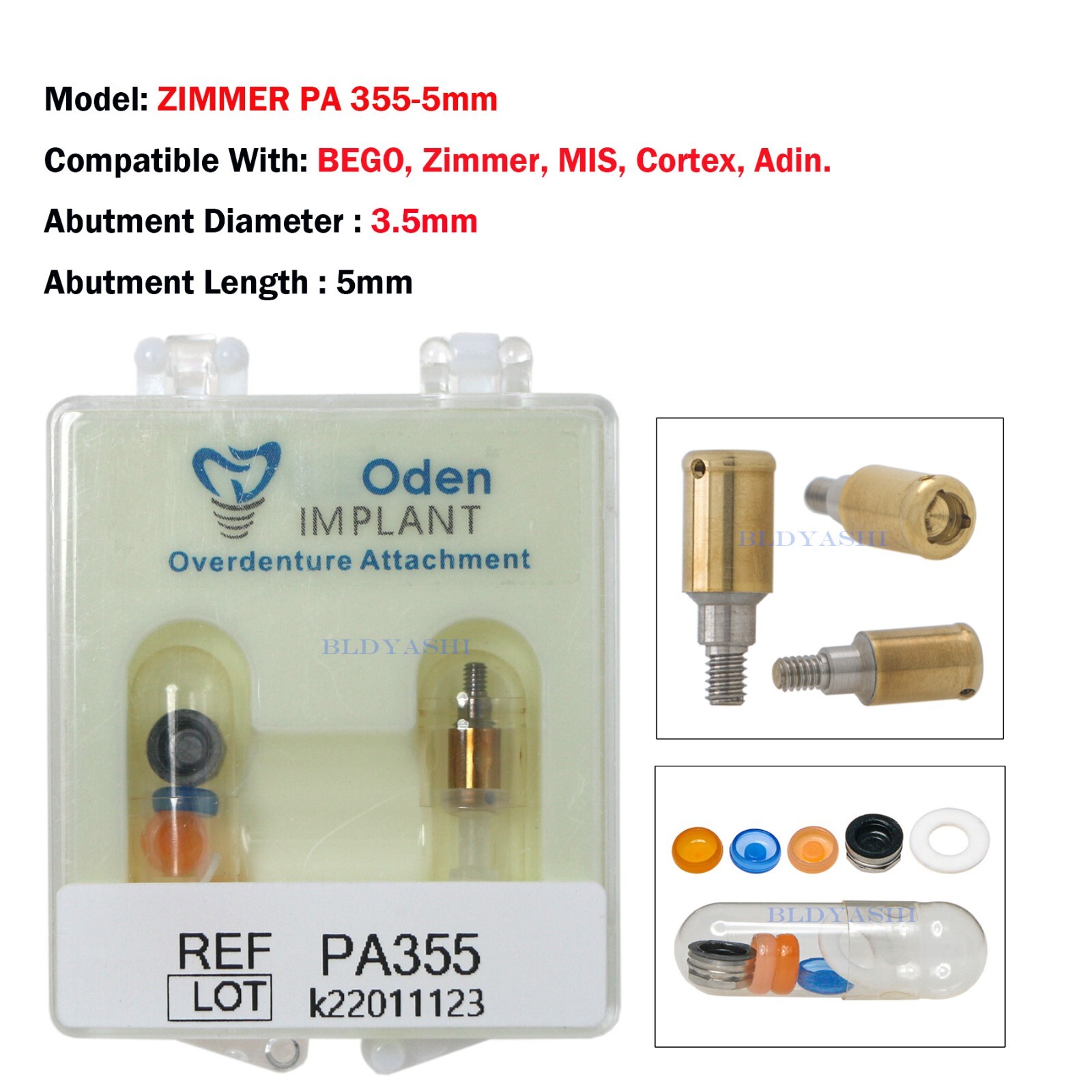 Dental Locator Abutment Male Cap Tool for ZIMMER Screw-Vent 3.5/Adin