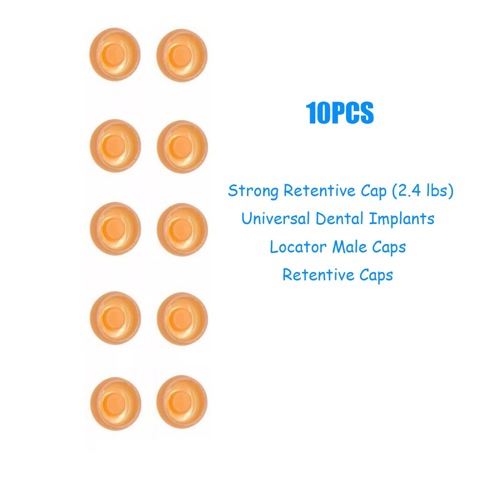 10Pcs Overdenture Dental Locator Abutments Retention Caps For Implant Inserts