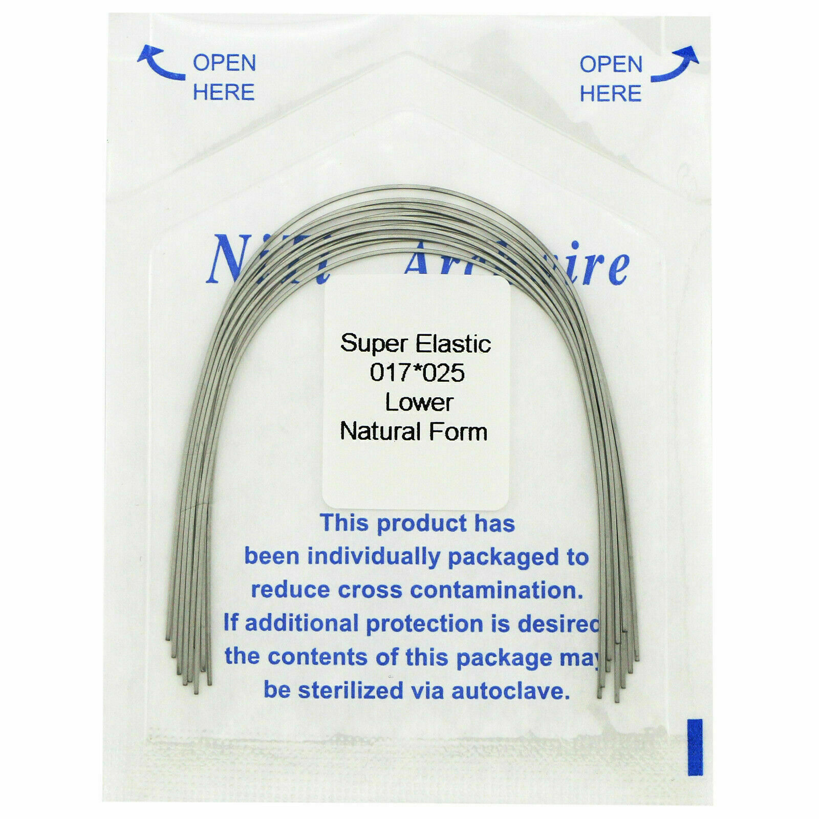 Dental Orthodontic Super Elastic Niti Arch Wires Rectangular Wires Natural Form