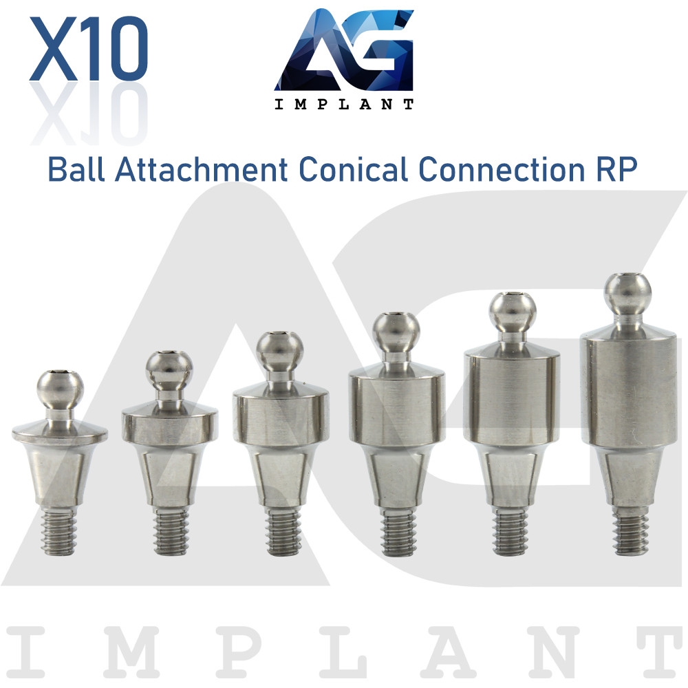 10 Straight Ball Attachment Regular Platform (RP) Conical Connection 2.65mm
