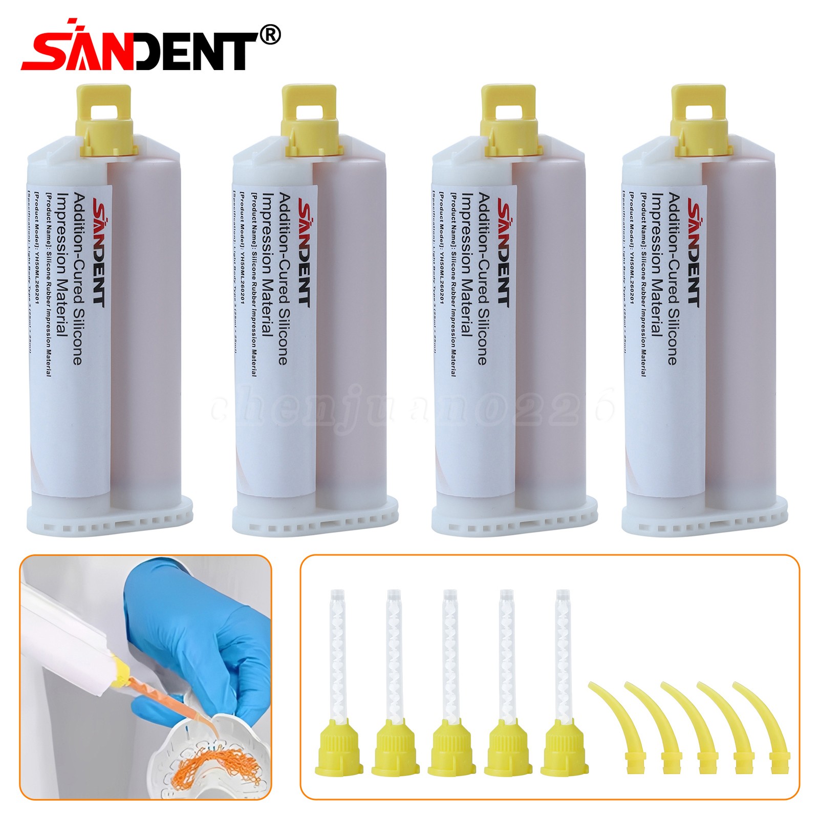 4 X 50ML Dental Impression Material FAST Set Unflavored Cartridges