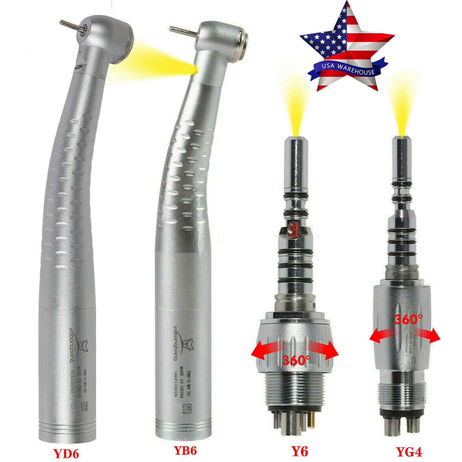 KaVo Style Dental Fiber Optic Fast High Speed Handpiece / LED Quick Coupler 4/6H