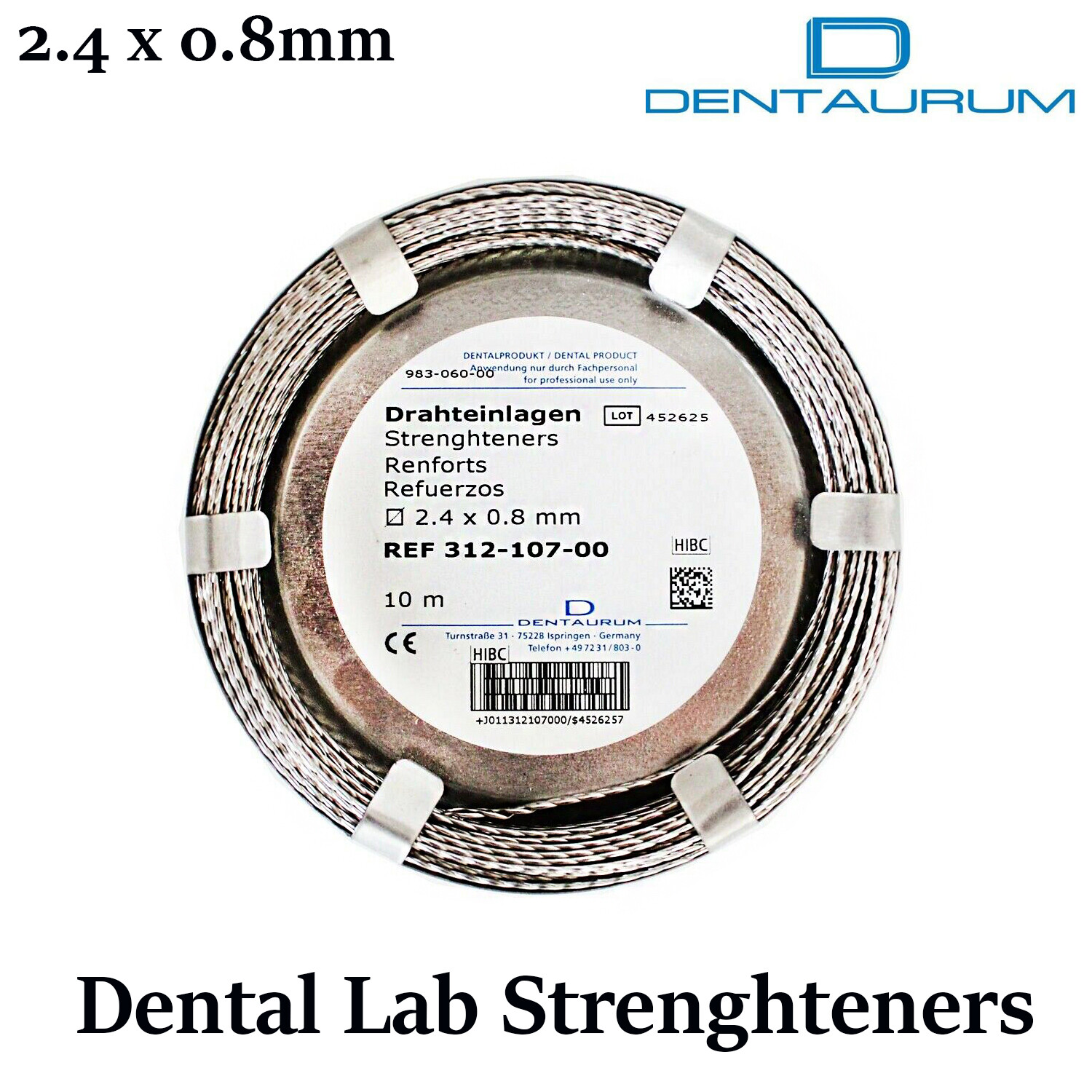 Dentaurum Orthodontic Dental Lab Strengtheners twisted roll flat 2.4×0.8mm -10m