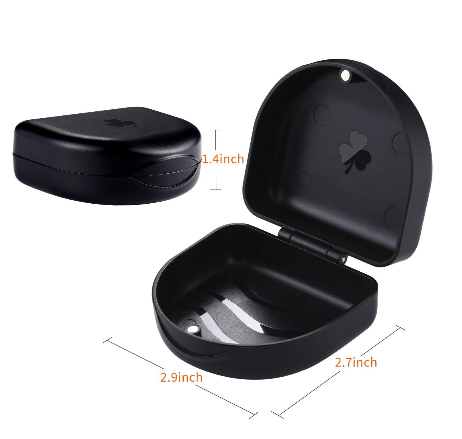 ZIZNBA (2 Pack) Retainer Case,Solid Orthodontic 1 Count (Pack of 2), Black