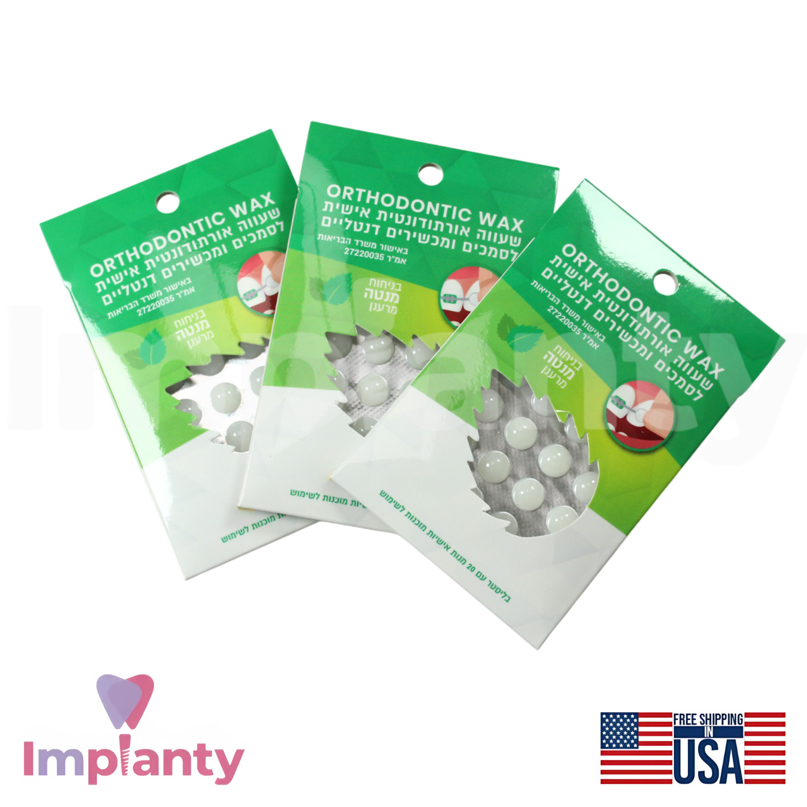 Braces Dot Wax For Teeth 20pcs Pre-Shaped Ready To Use Clear Color Mint Flavor