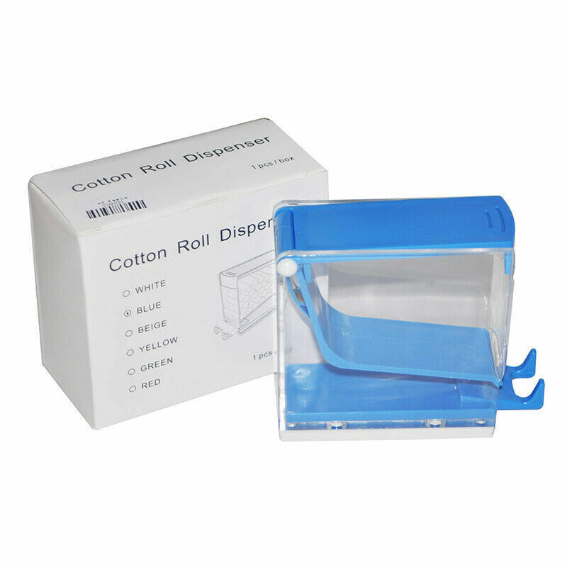 Dental Othodontic Cotton Batting Roll Dispenser Holder Blue Case Press Storage
