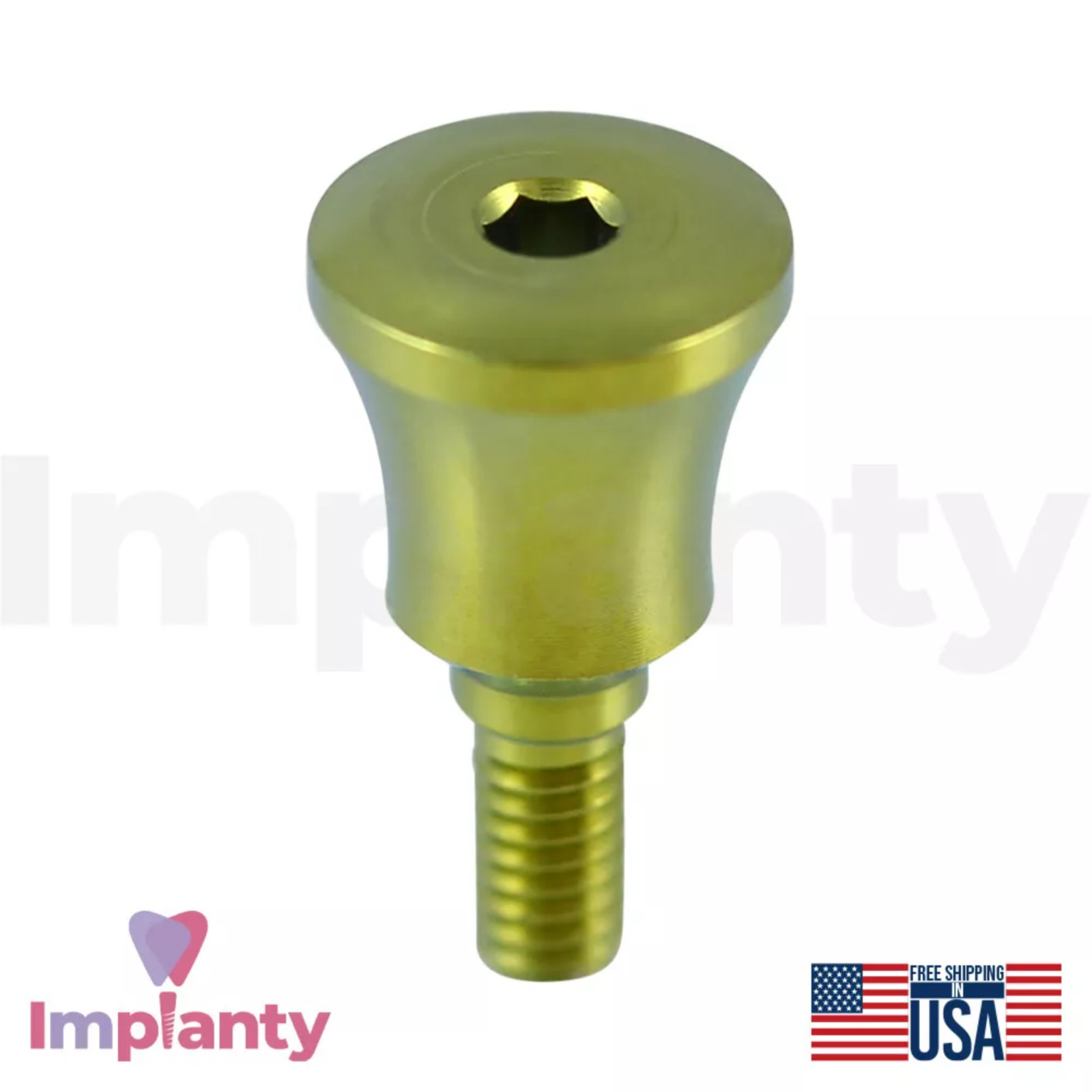 3x GDT Concave Anatomic Dental Healing Cap WP Ø5.5mm Titanium Int Hex 2.42mm