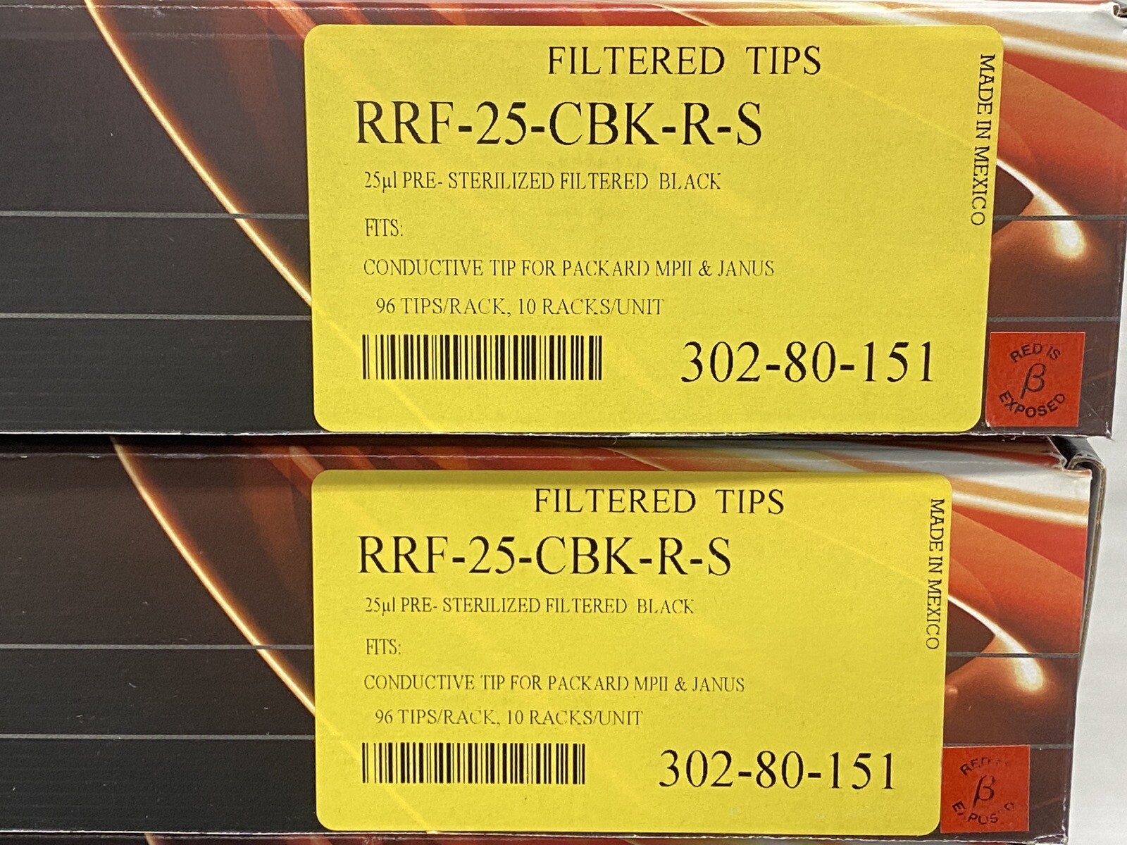 (4800/Cs) AXYGEN 25uL Conductive Filtered Black Pipet Tips 96/Rk RRF-25-CBK-R-S