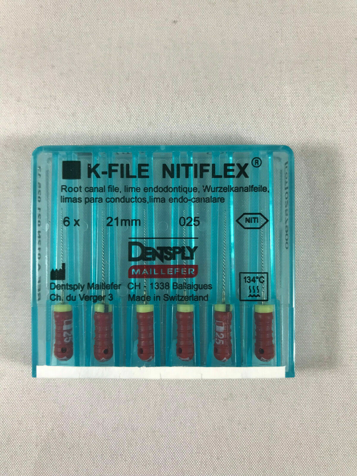 Dentsply Maillefer K-file Endodontic NiTiFlex steel 21mm All sizes 30 files/pk