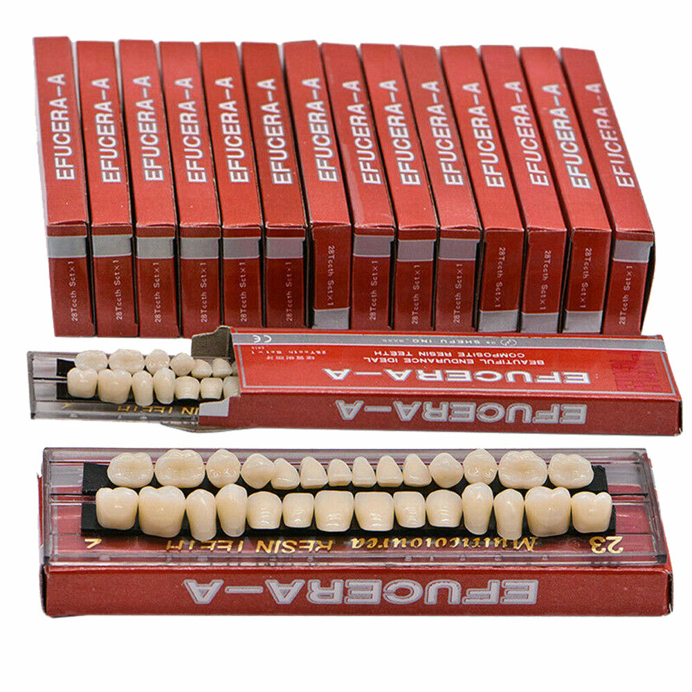 700Pcs Denture Shade A2 23# Acrylic Resin Dental False Teeth Upper Lower Full