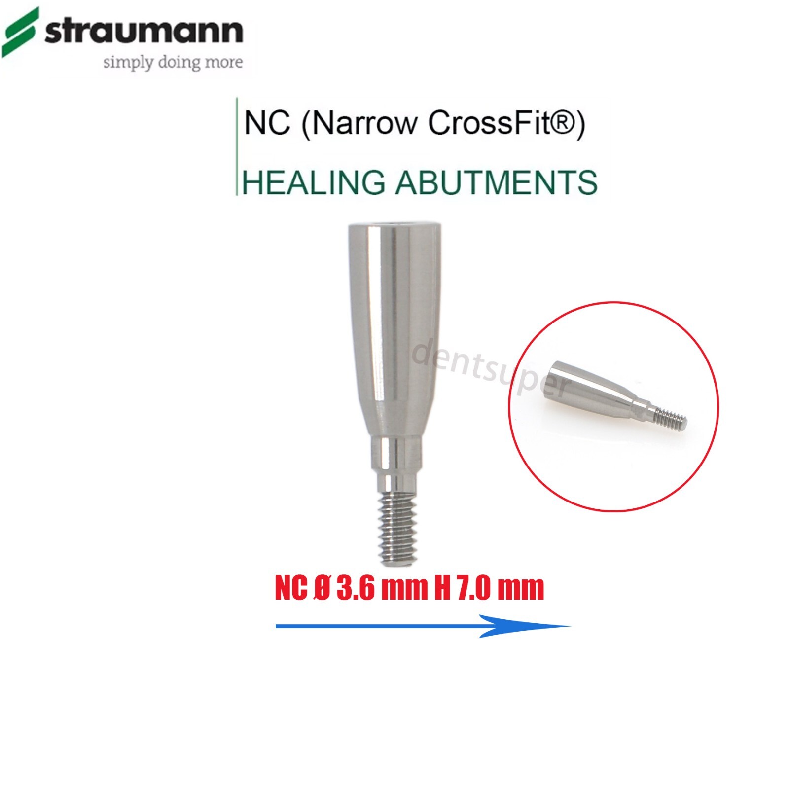 Fit Straumann ITI BL/BLT Healing Caps RC/NC, 3.6-6.5mm, Titanium, Closure Screws