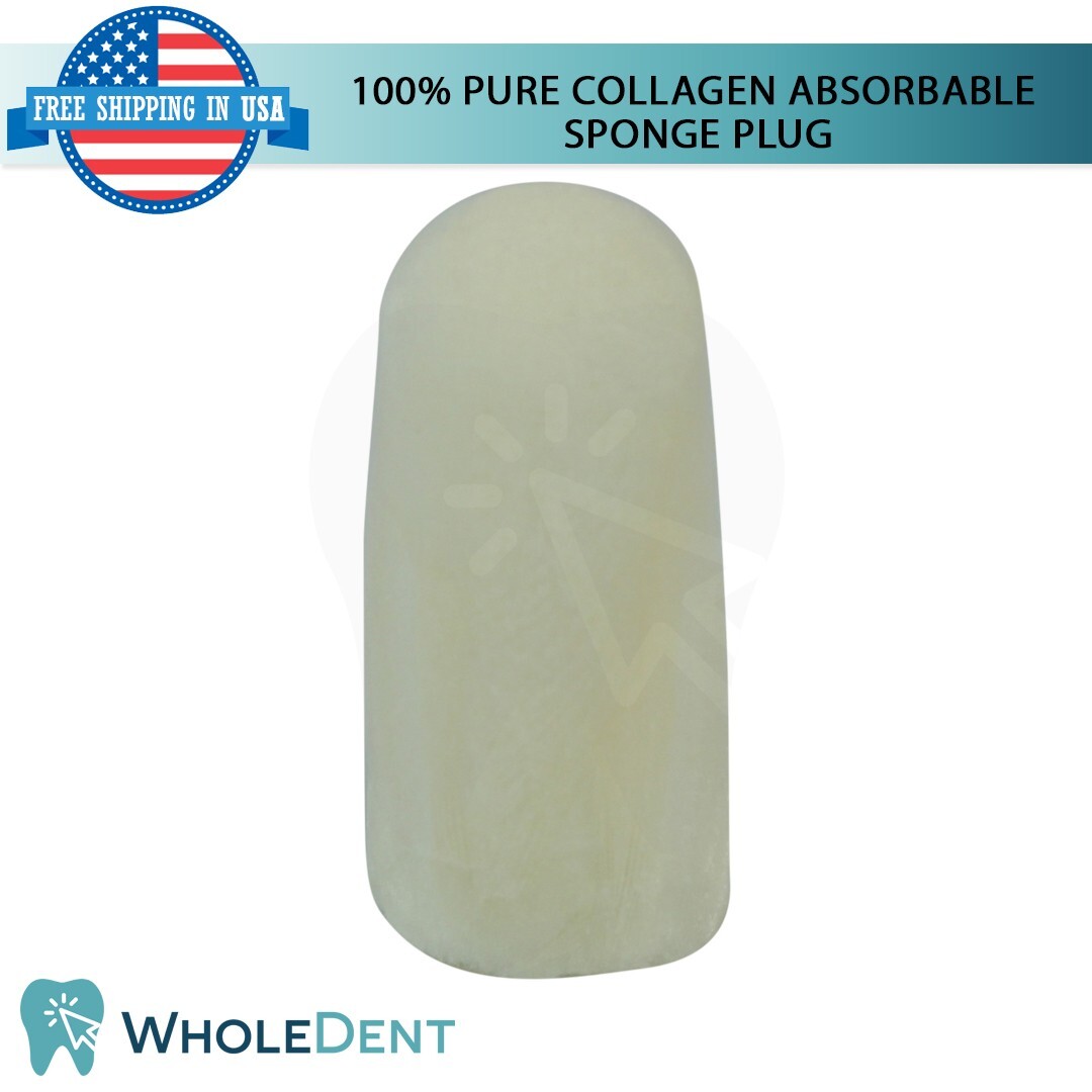 1X Dental Hemosponge 100% Pure Collagen Sponge Plug Sterile 10pcs Hemostatic Ø10