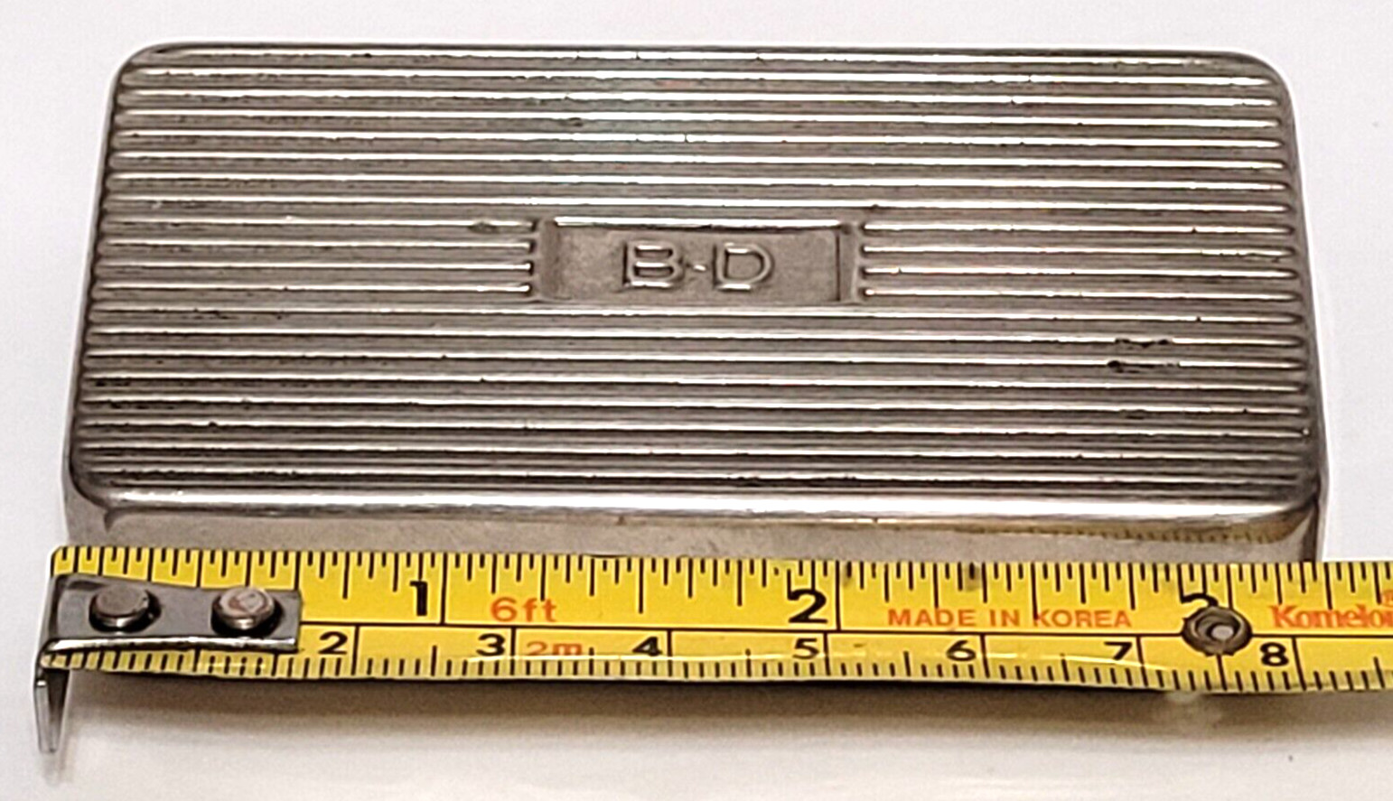 Vtg RARE B&D (Becton Dickinson) Hypodermic needle Silver / Nickel carry case