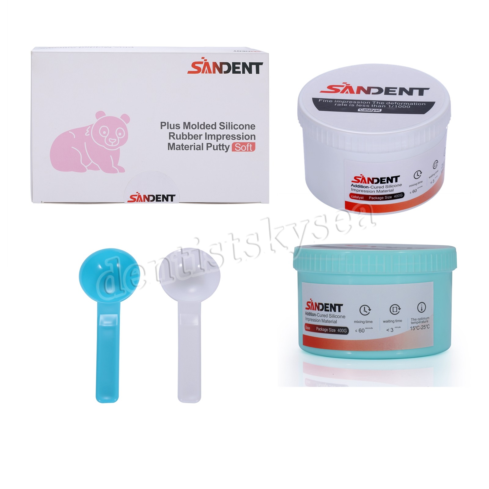 New Dental Impression Putty Fast Set 800g VPS Putty (400g Base + 400g Catalyst)