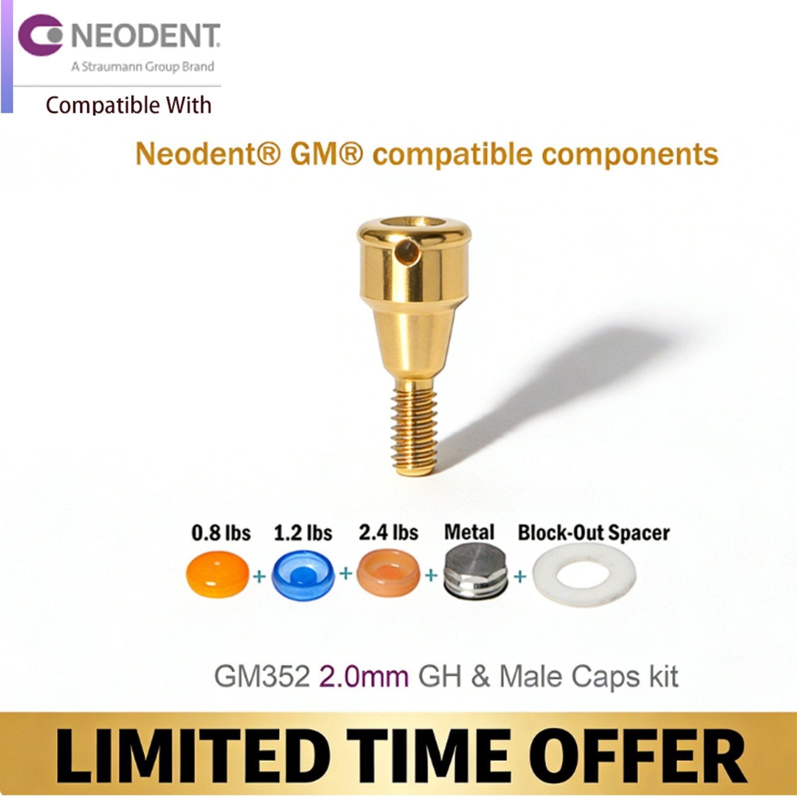 Titanium Overdenture Abutment Zest Locator Anchor Neodent GM Retention Inserts