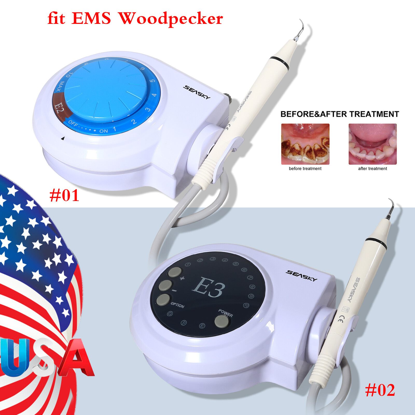Dental Electric Ultrasonic Piezo Scaler + 5*Tips Handpiece fit EMS Cavitron Tips