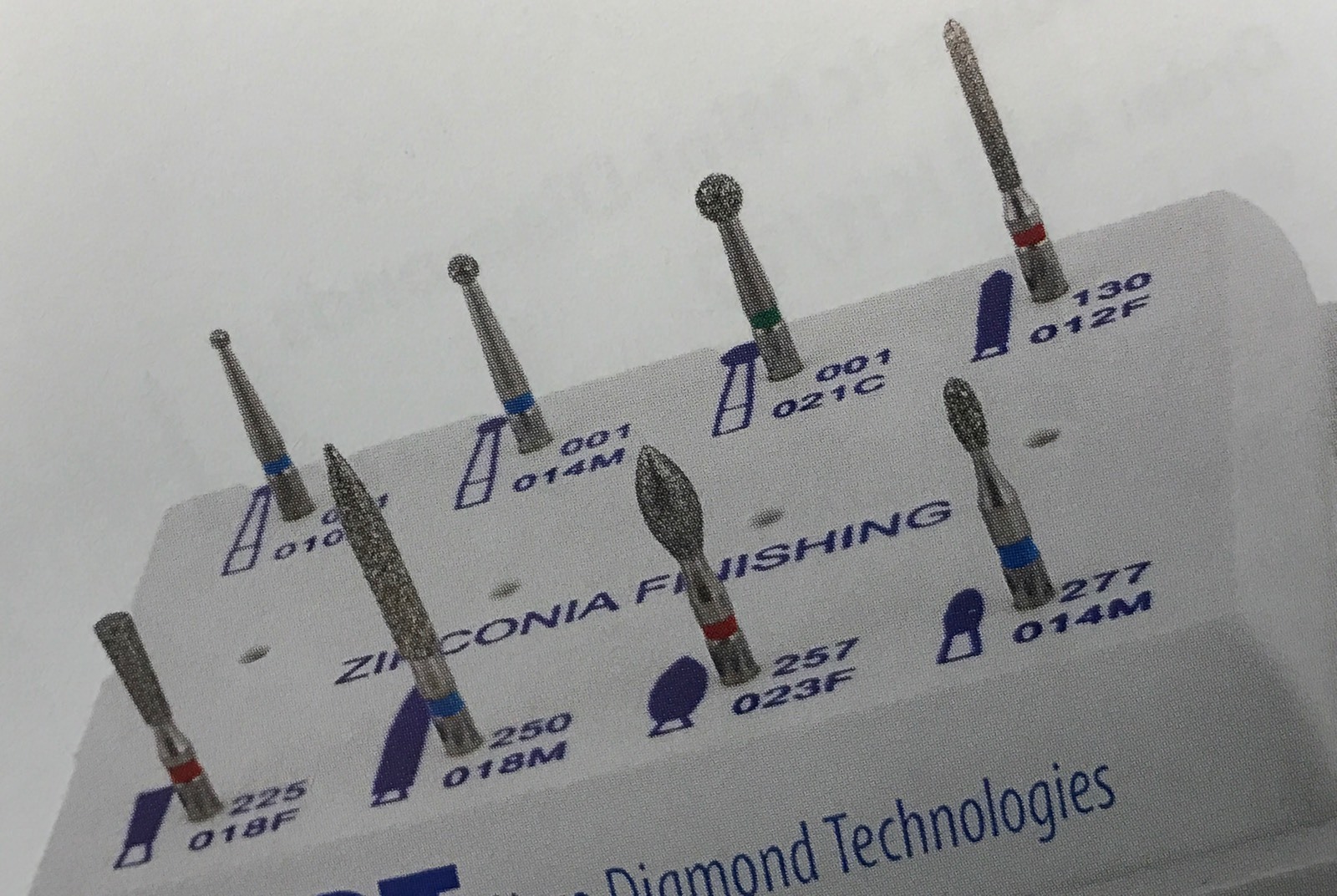 Zirconia Finishing Diamond Burr kit#18mdt 8 burs for High Speed Handpiece