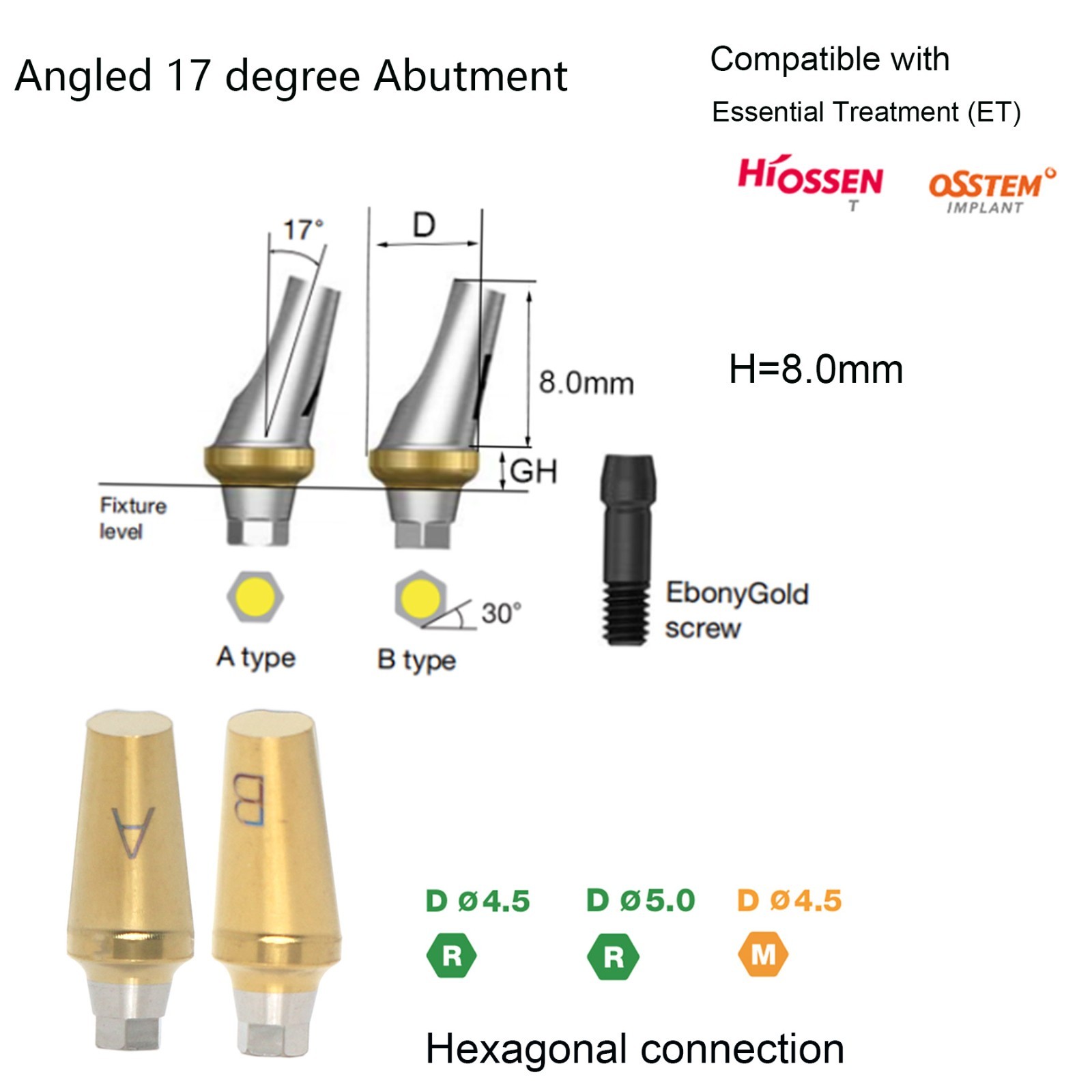 US Hiossen Dental Straight Locator Healing Cap Abutment Regular Mini ET Platform