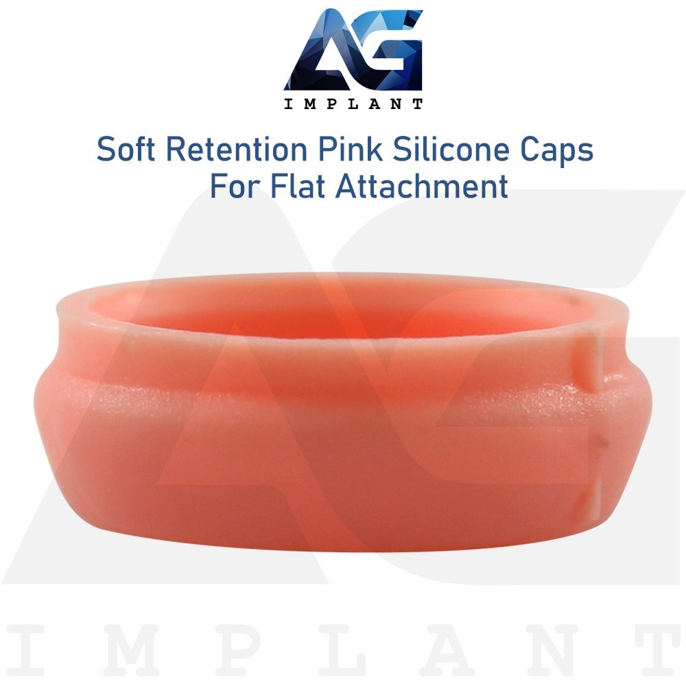 10 Pink Soft Silicone Caps Flat Overdenture Attachment 1200g Prosthetic