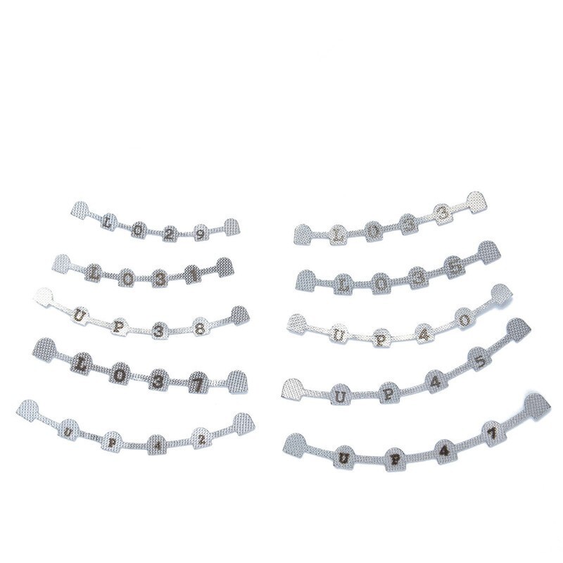 2 Pcs Dental Ortho Lingual Retainer Splits Wire Mesh Mark Backing Upper/Lower