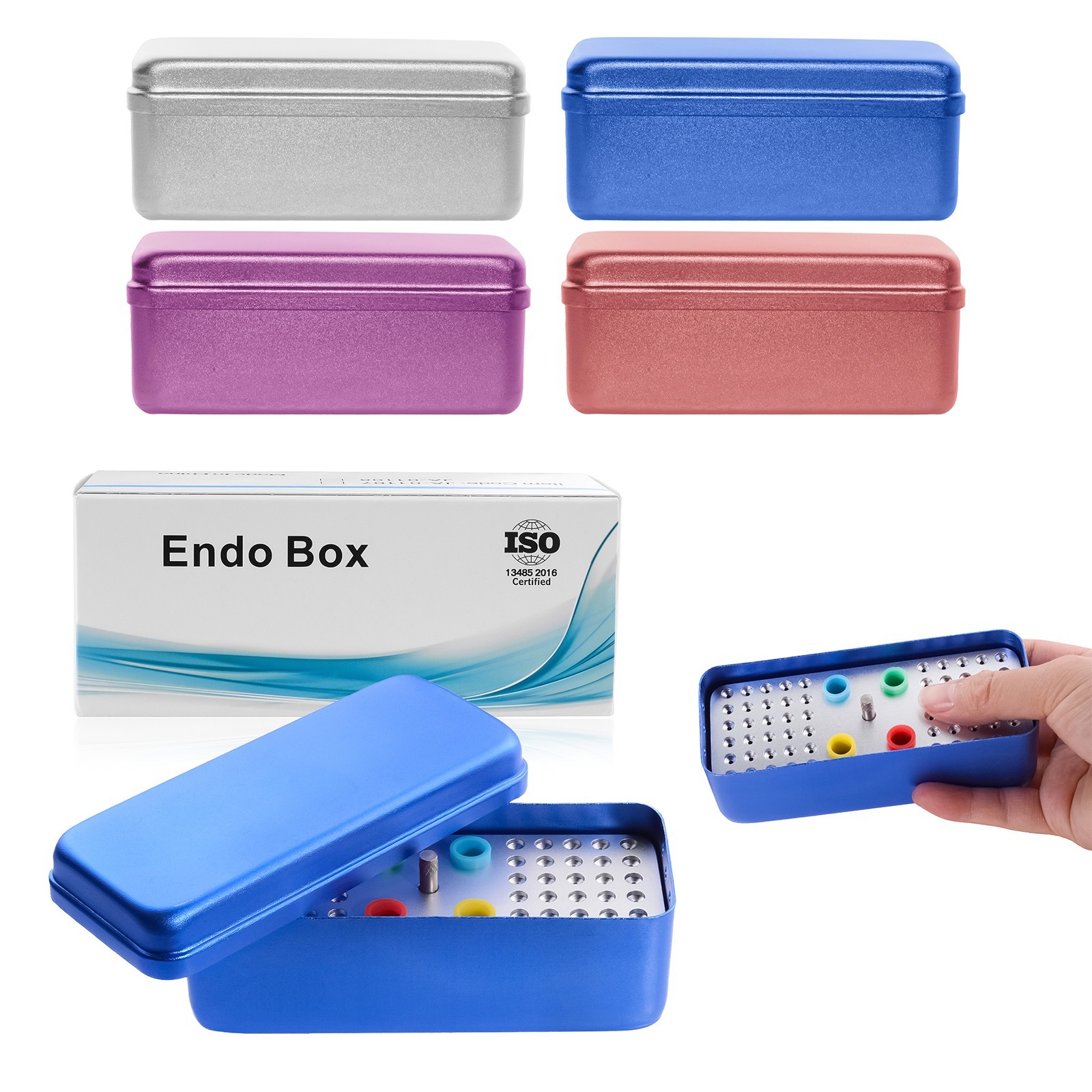 60 Holes Dental Root Canal Files Gutta Purcha Point Sterilization Box Holder USA