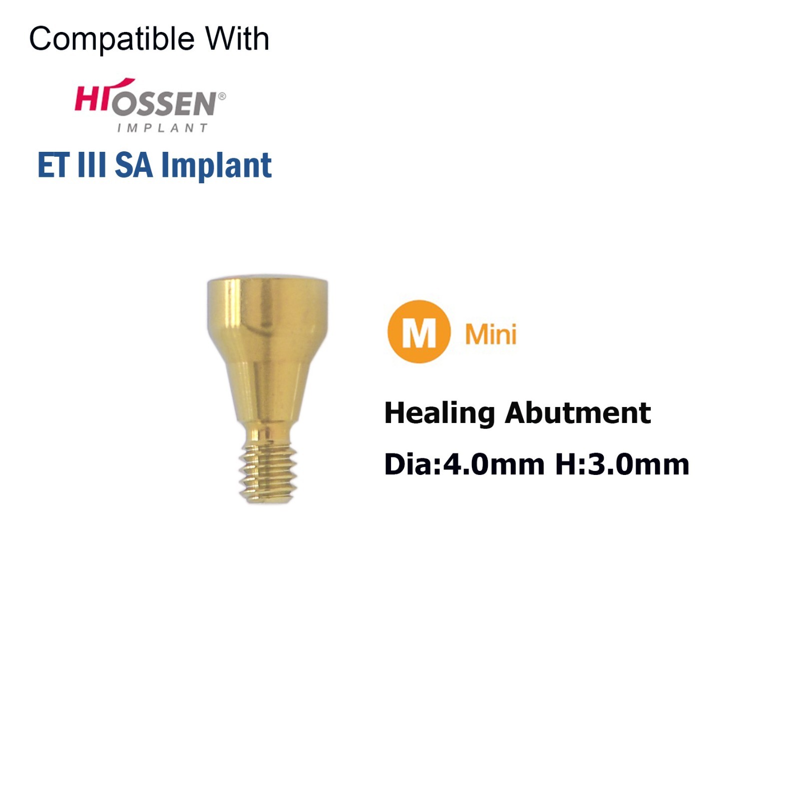 Titanium Healing cap Abutment Hexagon Mini/Regular Fit Hiossen Osstem