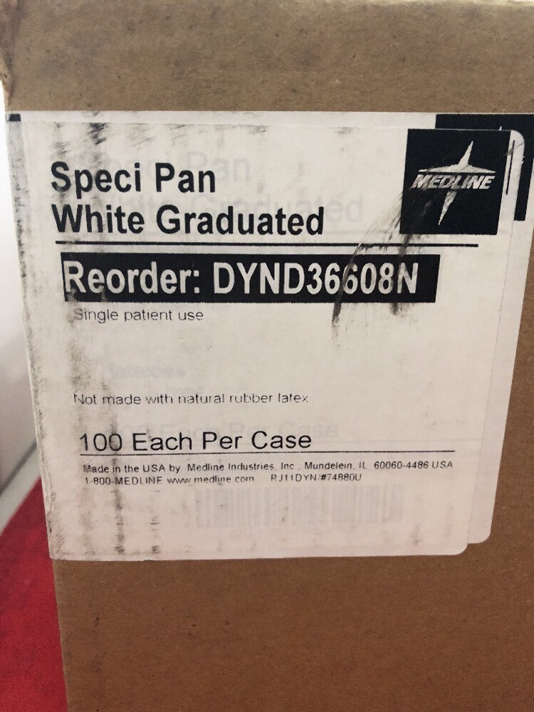 NEW CASE OF 100 MEDLINE Urine Specimen Collector Speci Pan Graduated DYND36608N