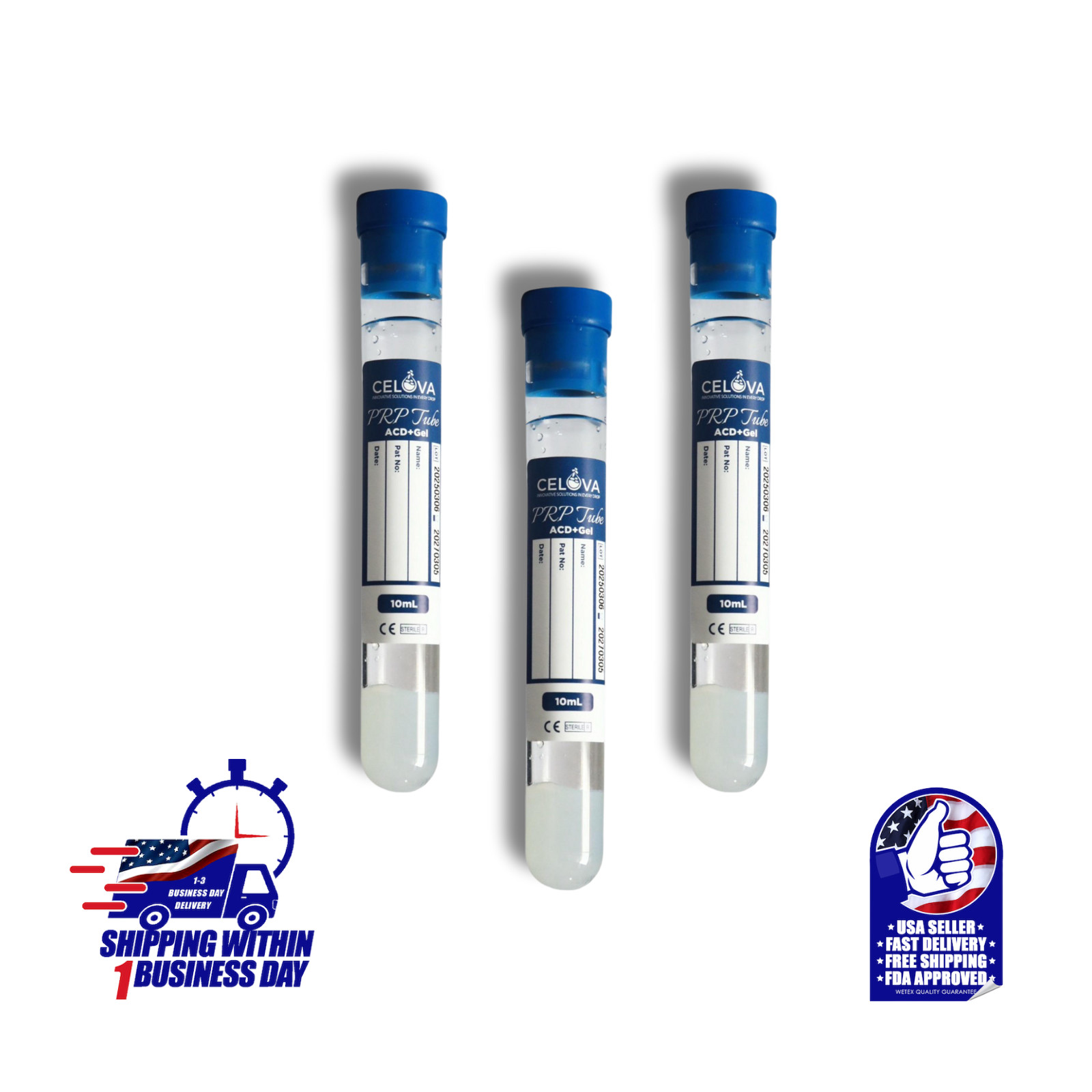Celova 10mL ACD Tube with Gel Separator – Sterile Blood Collection Tube