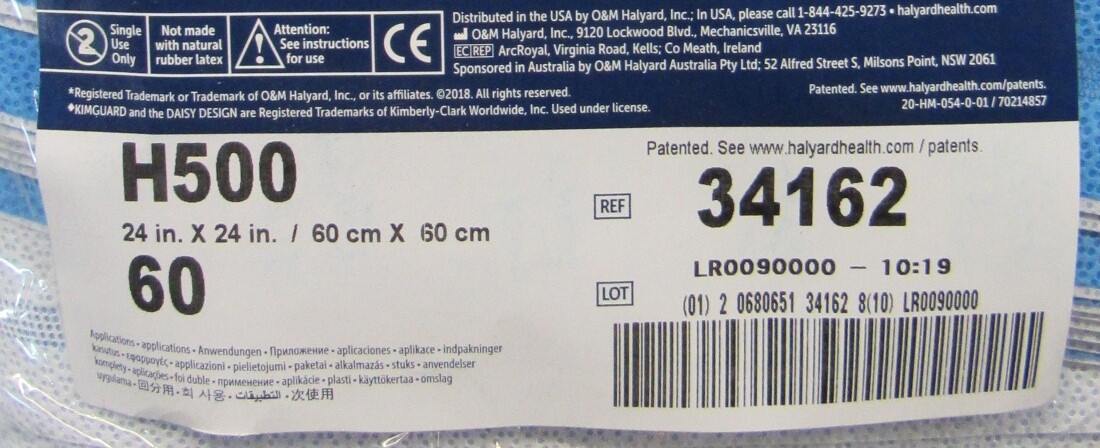 NEW 4-SHEETS H500 Fabric 24″x24″ Halyard Sterilization Wrap Dual Layer Kimguard