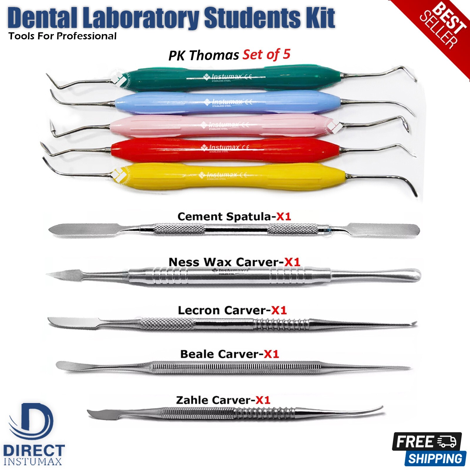 Dental Laboratory Waxing Instruments Lab Technician Mixing & Modeling Carvers CE