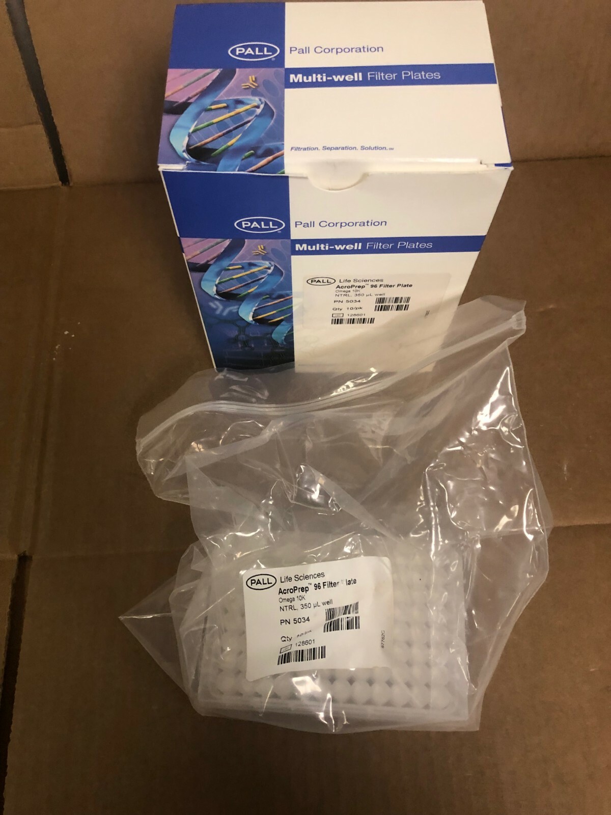 Pall 5034 Life Sciences Acro Prep 96 Filter Plate Omega 10 k 350 uL Well 2/pk