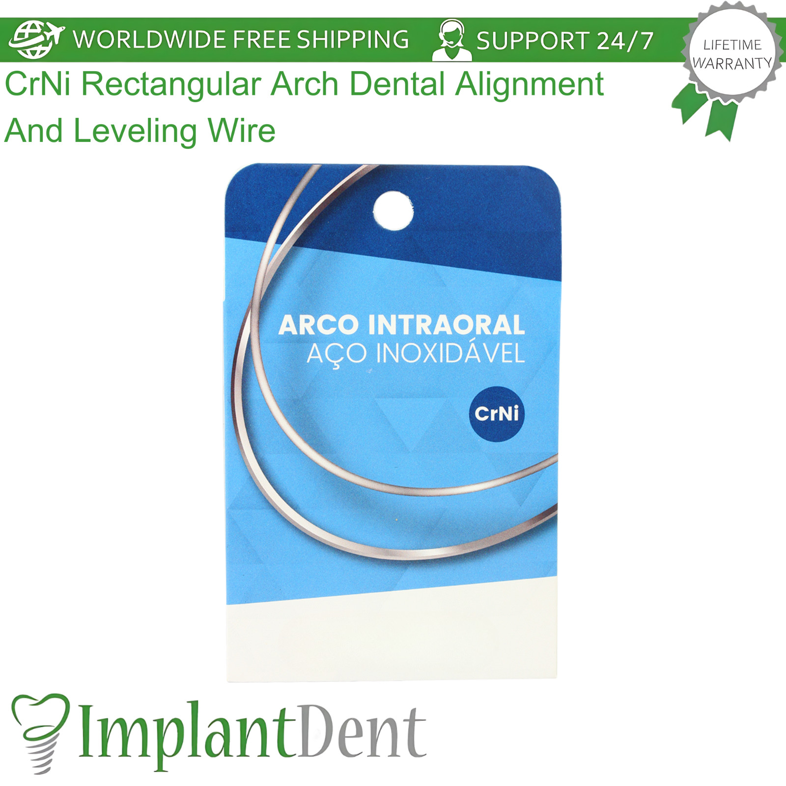 CrNi Rectangular Arch Dental Alignment And Leveling Wire 10 Dentistry Wires