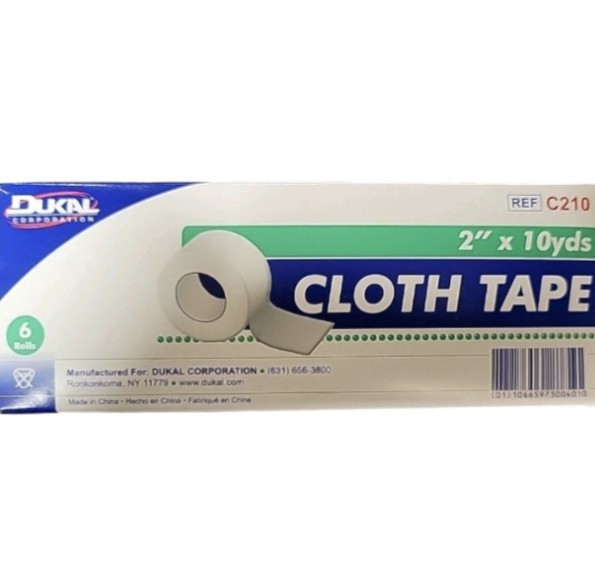 Dukal Cloth Tape Non-Sterile, 2″ x 10 yds Box Of 6 Rolls #C210 NEW