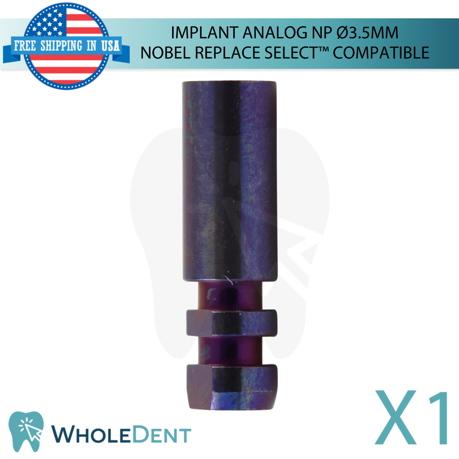 1x Dental Fixture Analog Ø3.5mm Narrow NP N0bel Replace Select™ Compatible