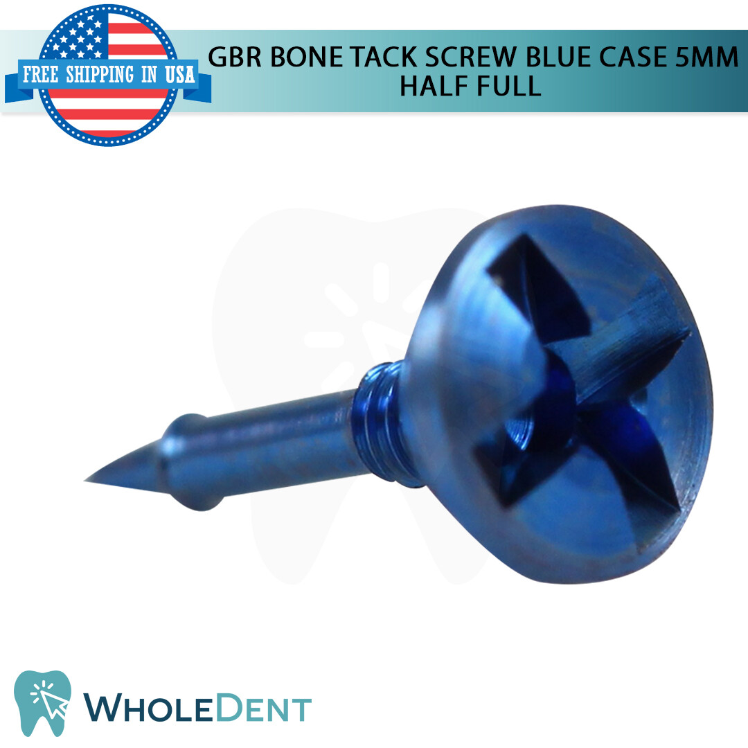GBR Bon Tack Screw 5mm Pin Blue Half Case Membrane Fixation Dental Im plant Tac
