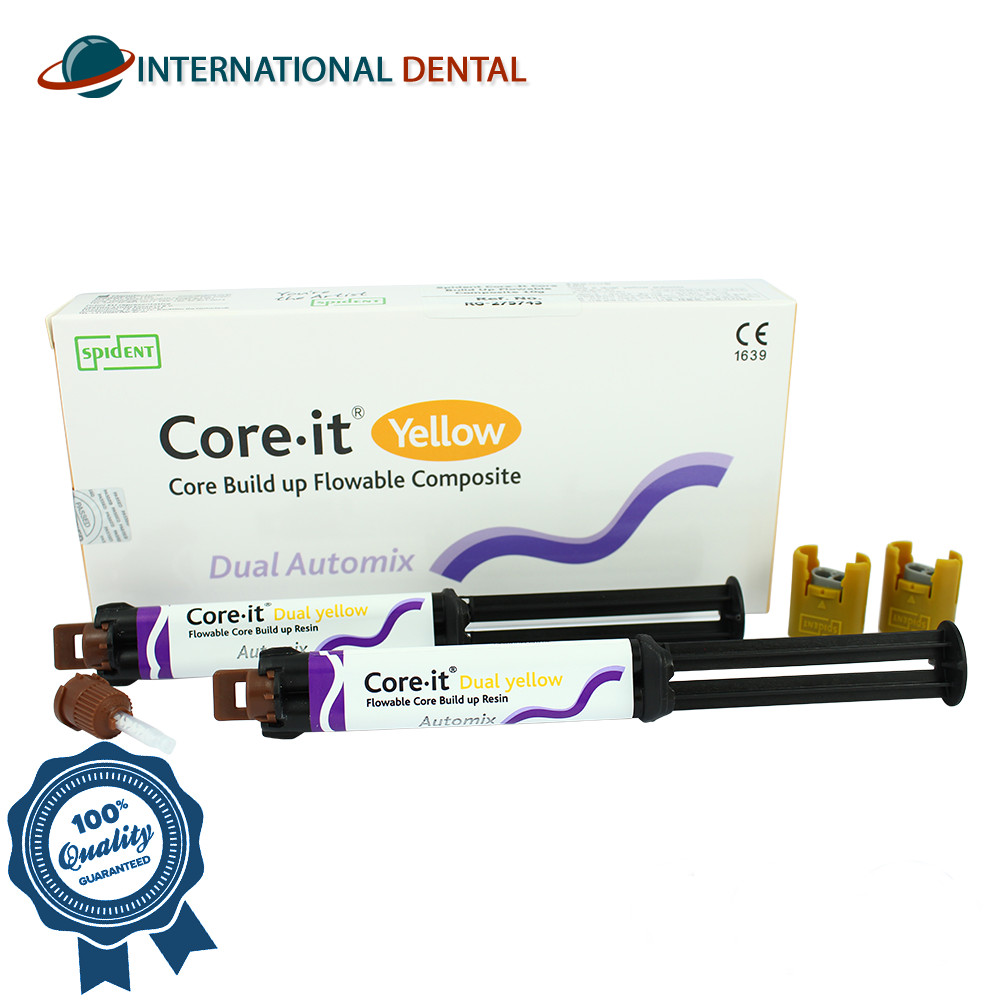 Dental Spident Dual Cure C0re it Build-up Flowable Composite 2x10g Syringes