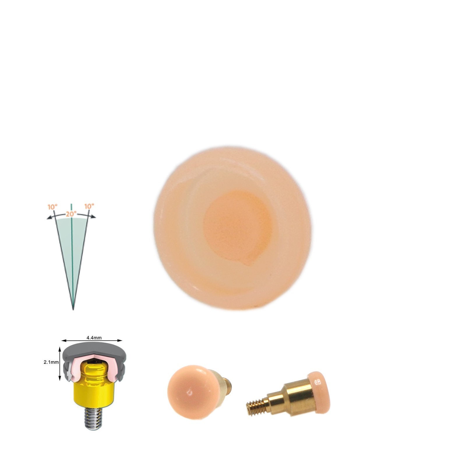20Pcs Zest Locator fits Dental Male Caps Light 2.4lbs Standard Replace Inserts