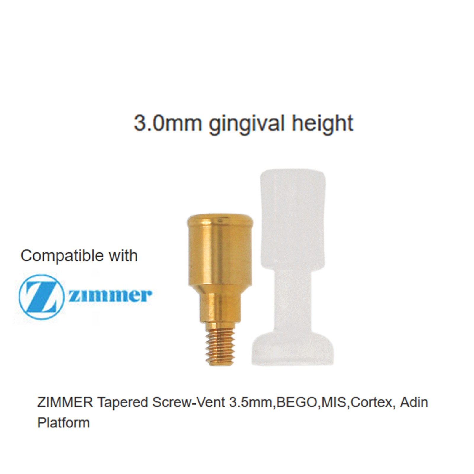 Dental Locator Abutment Male Cap Inserts for ZIMMER TSV 3.5 Adin Mis Hex Implant