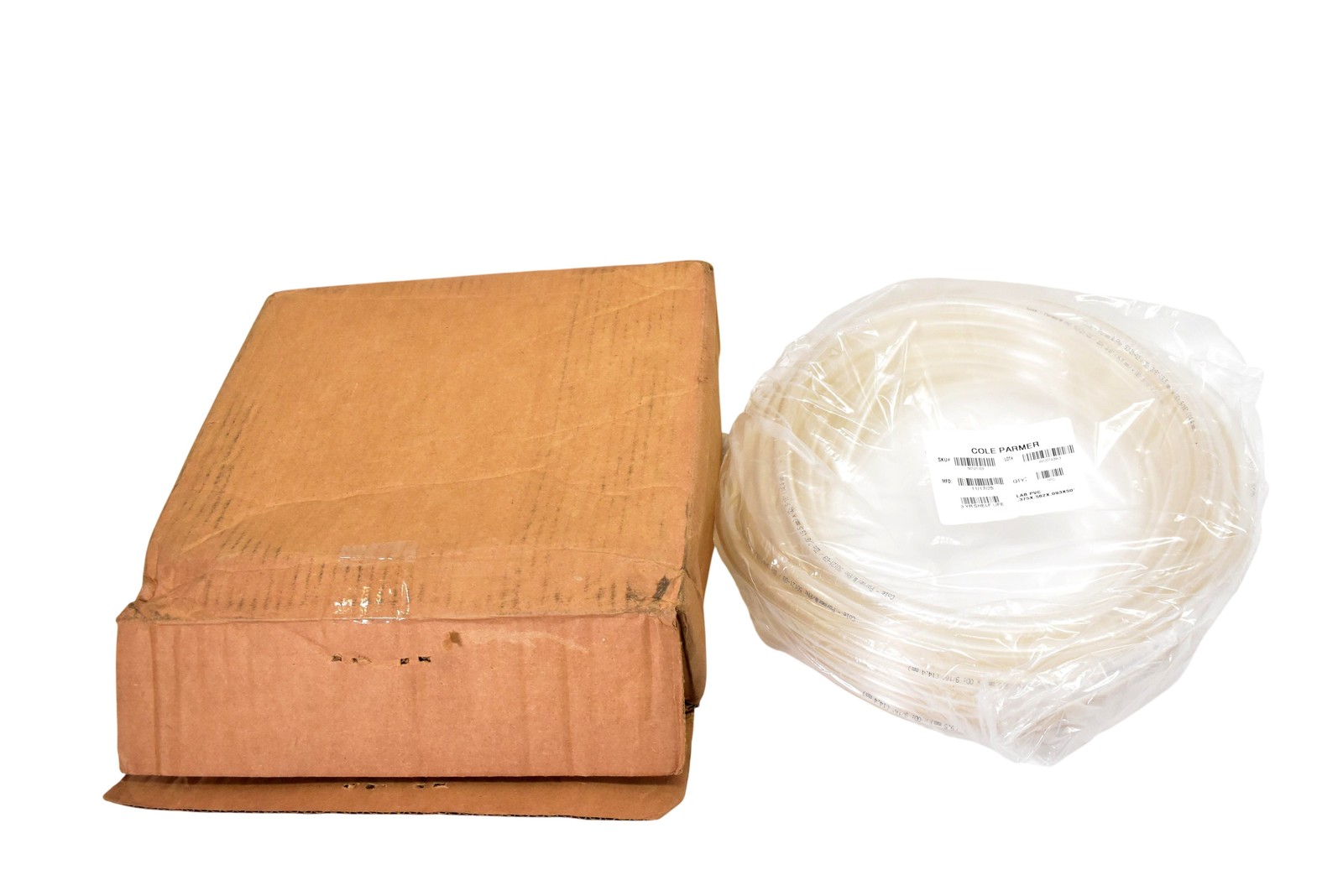 Cole Parmer Clear Lab PVC Tubing 3/8″ ID x 9/16″ OD x 50 Ft Coil 50121-03