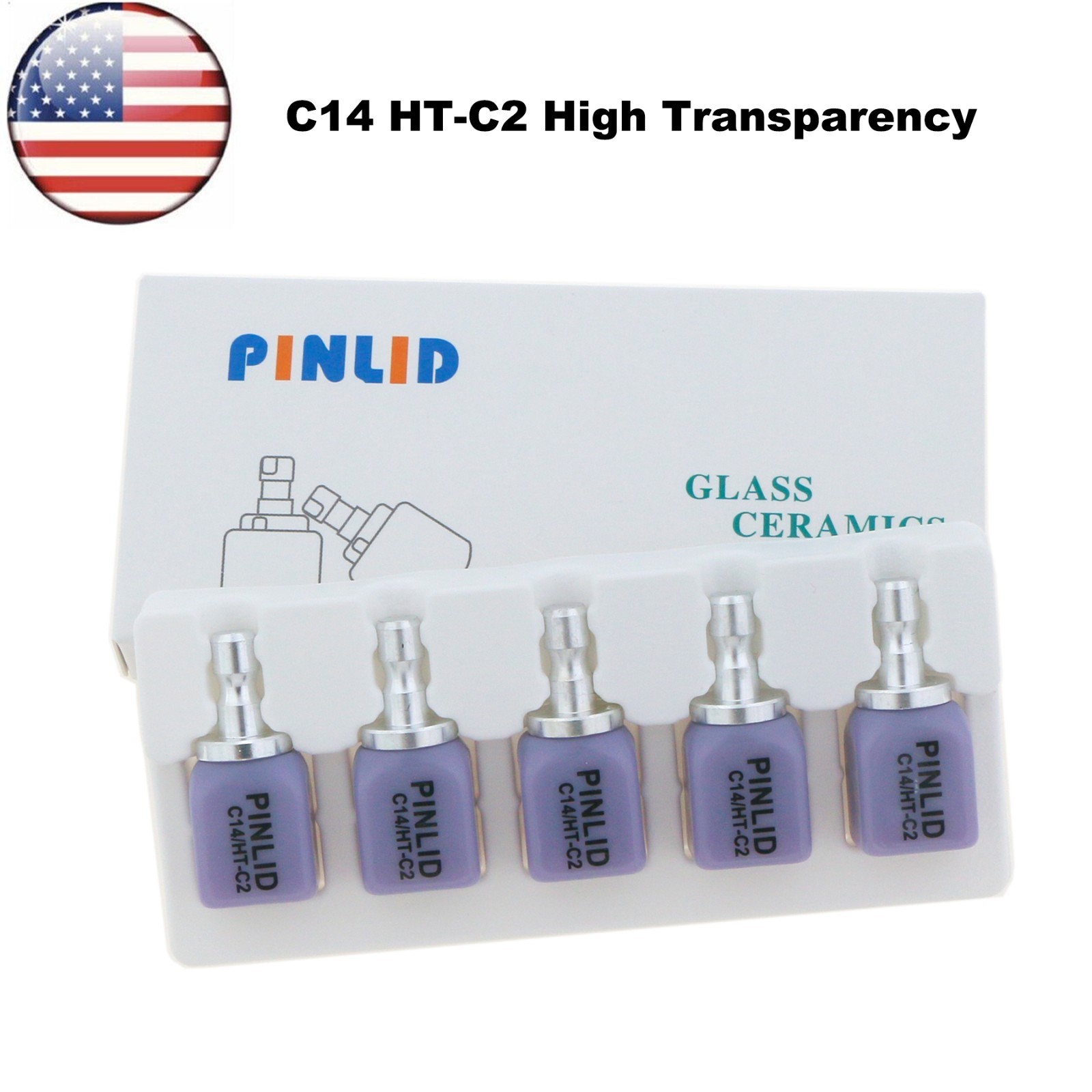 US C14 HT Dental Emax Glass Ceramic Blocks Lithium Disilicate CAD/CAM CEREC