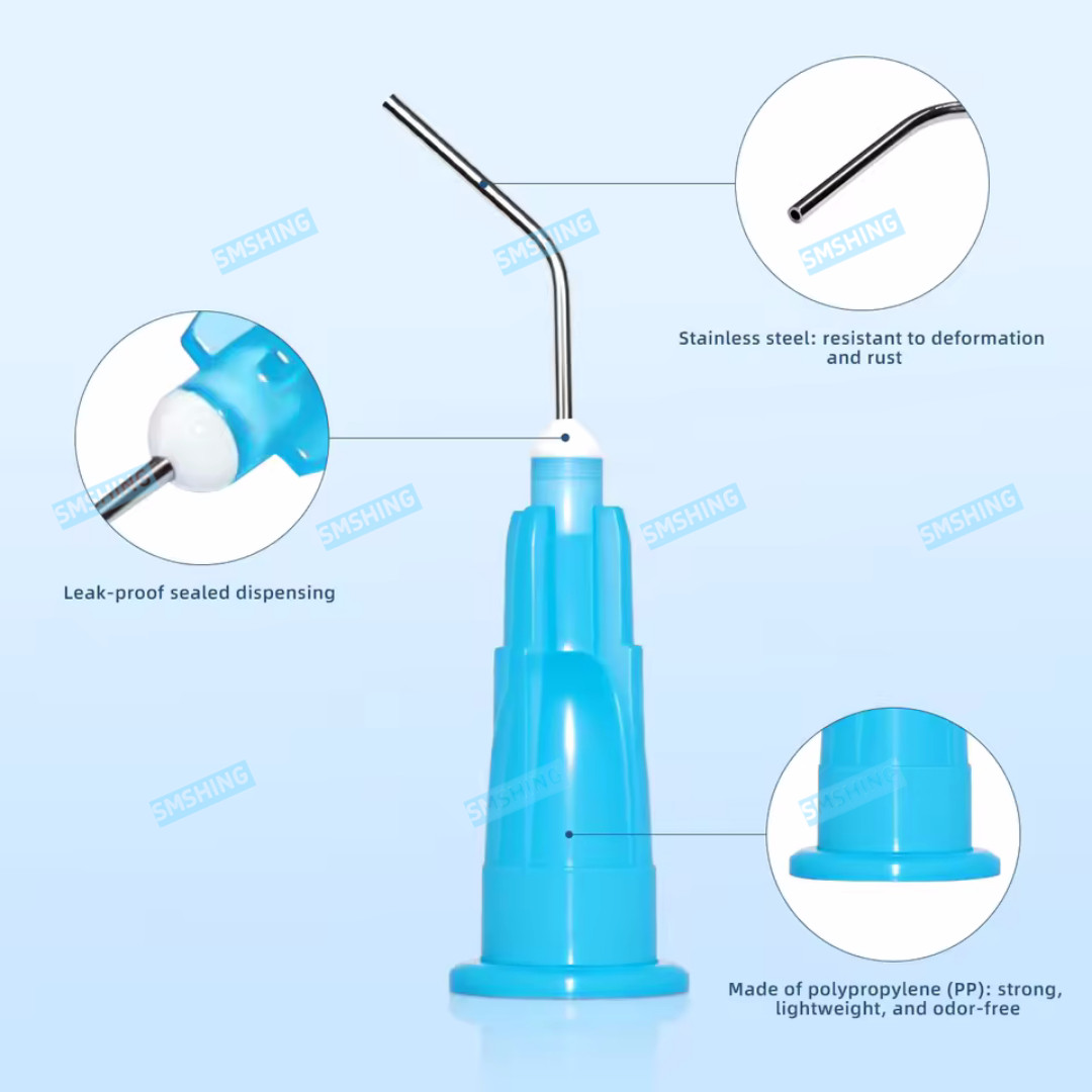 500Pcs Dental Pre-Bent Flowing Dispensing Tips Flowable Needle Delivery Tip Etch