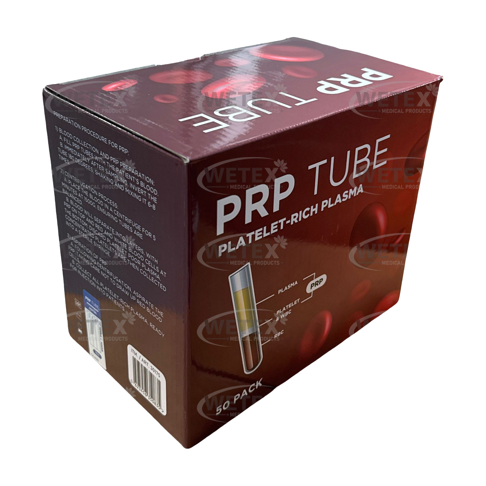 Platelet-Rich Plasma (PRP) Tubes with ACD, Gel Separator,Glass.EXP 05/26(10 PCS)