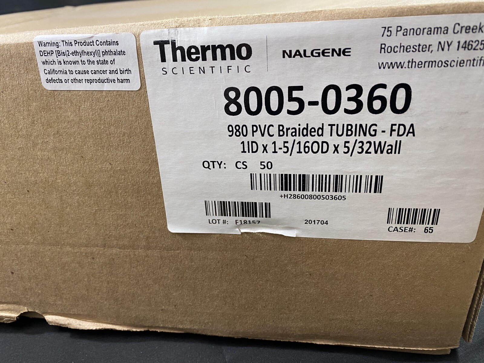 THERMO SCIENTIFIC 980 PVC Flexible Braided Tubing 8005-0360 (50 feet/cs)